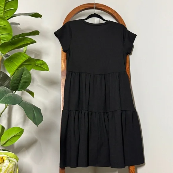 Lularoe XXS Black Textured Short Sleeve Ariel Dress - Picture 3 of 8